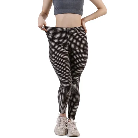Женские брюки с принтом в клетку VISNXGI, повседневные леггинсы для фитнеса, женские ромбовидные тренировочные брюки с высокой талией и геометрическим рисунком, размер XXL