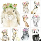 5D алмазов картина с изображением животных из мультфильмов с рисунками кроликов и зебр Сова Слон панда изображение полного бриллианта вышивка мозаика детская комната Decir