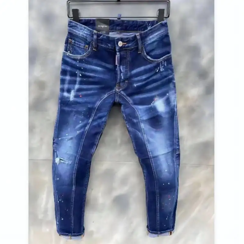 

DSQUARED2 Men's Slim Micro-elastic Paint Hole Jeans T124
