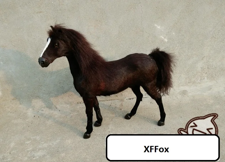 big real life 1:6 war brown horse model plastic&furs simulation blood horse doll gift about 34x36cm xf1878