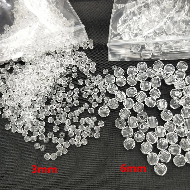 200 шт 6 мм граненые Акриловые бусины-разделители имитация австрийских