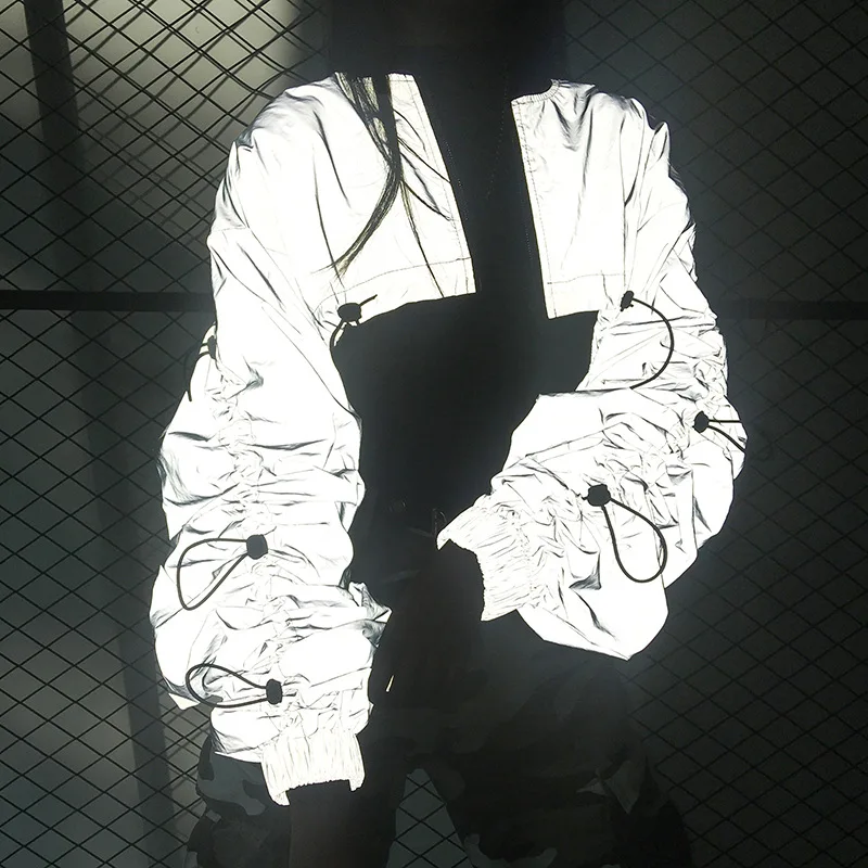 Светоотражающая спортивная куртка с ночным светом женская уличная Свободная на