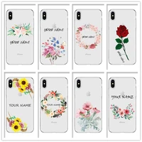transparent soft phone case for iphone xr x xs 11 pro max 7 6s 6 8 plus cover se 10 5s 5 flower wreath design luxury tpu shell