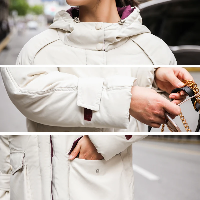 

Winter Women Long Jacket 2020 Oversized Cotton Padded Solid Outwear Korean Style Loose Womens Thick Coat High Quality Warm Parka
