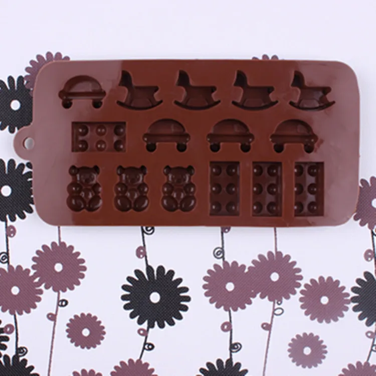 15 даже Мишка встряхивание троянский автомобиль силиконовая для шоколада выпечки