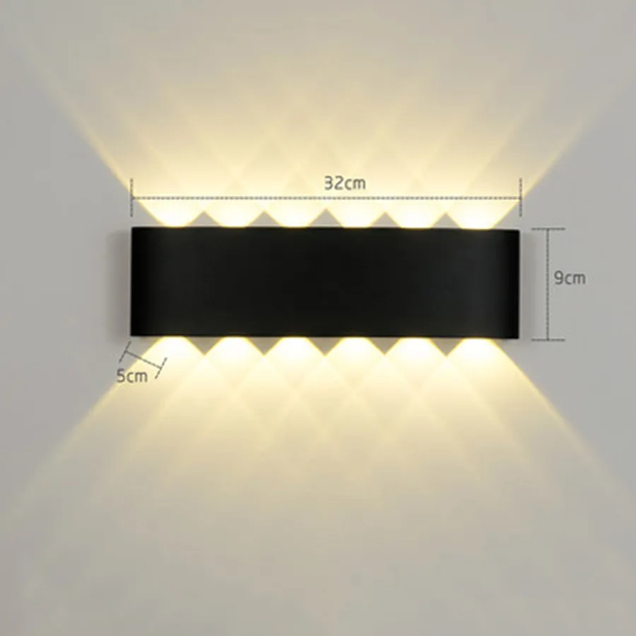12W Black Body BEIAIDI 8 Вт 12 Вт креативный открытый светодиодный настенный водонепроницаемый садовый светильник крыльцо свет вилла Hote коридор балкон прохода прожектор бра - Испускаемый цвет: 12W Black Body