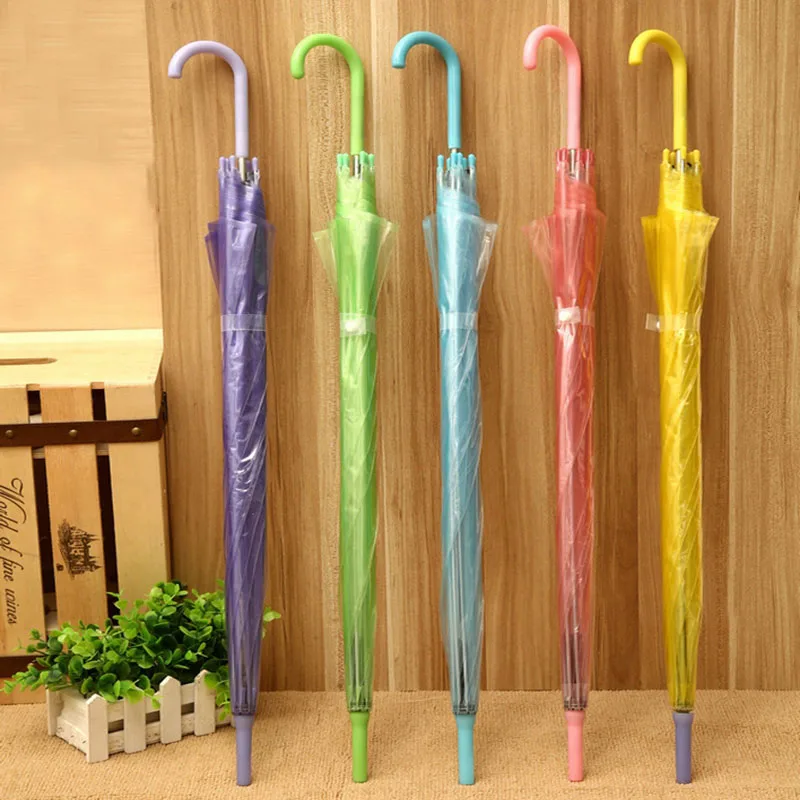 Umbrella High Quality Environmental Protection Color Transparent Umbrella Straight Pole Automatic Long HandleUmbrella Windproof