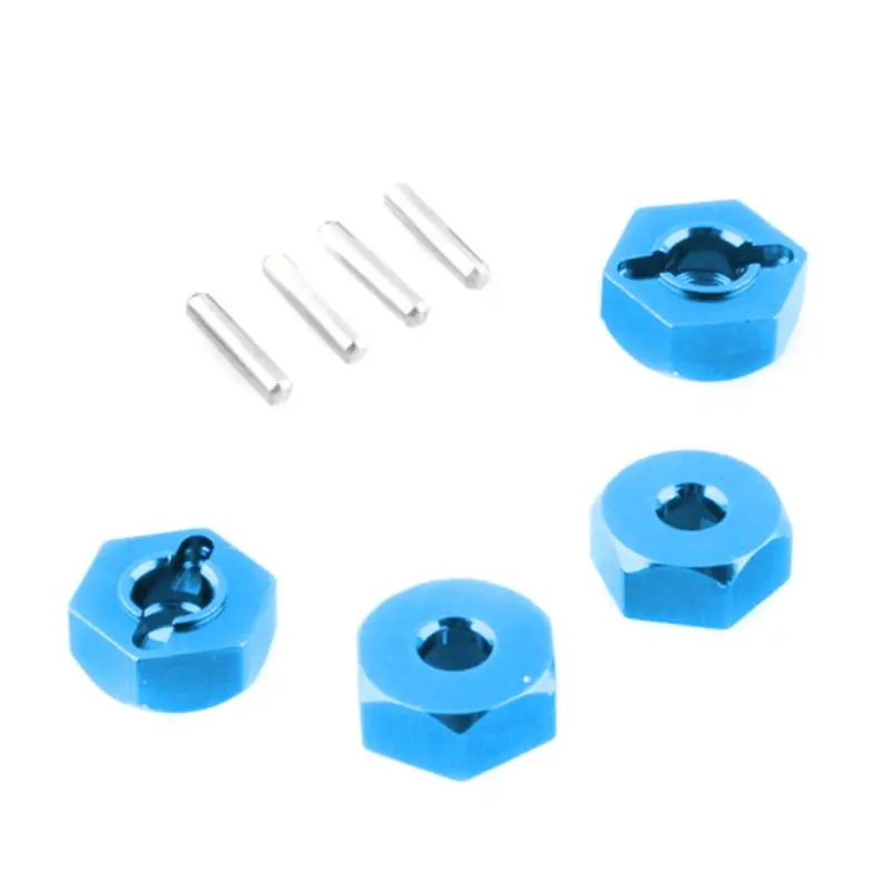 

4pcs 12mm Aluminum Wheel Hex Hubs Drive Nut With Pins 4p HSP 102042 1/10 Upgrade Parts For 4WD Himoto RC Car 203E