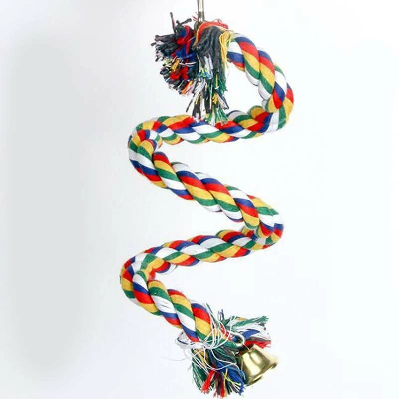 Жевательная игрушка для птиц попугаев большая хлопковая треугольная клетка