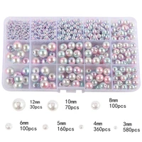 1400pcs mix size 345681012mm beads with hole colorful pearls round acrylic imitation pearl diy for jewelry making craft