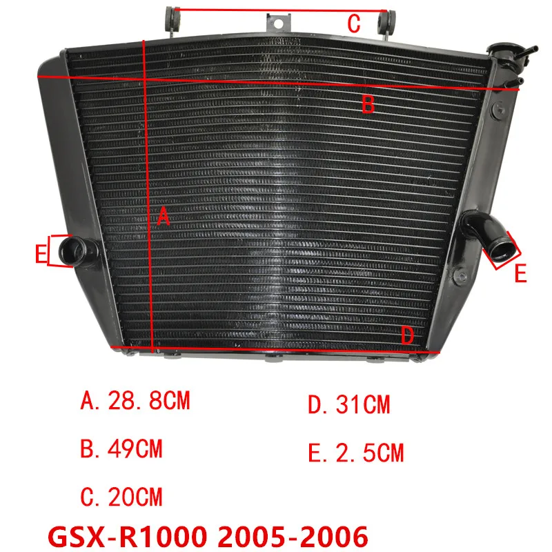 Новый сменный алюминиевый радиатор для мотоцикла Suzuki GSX R1000 GSXR1000 2005 2006