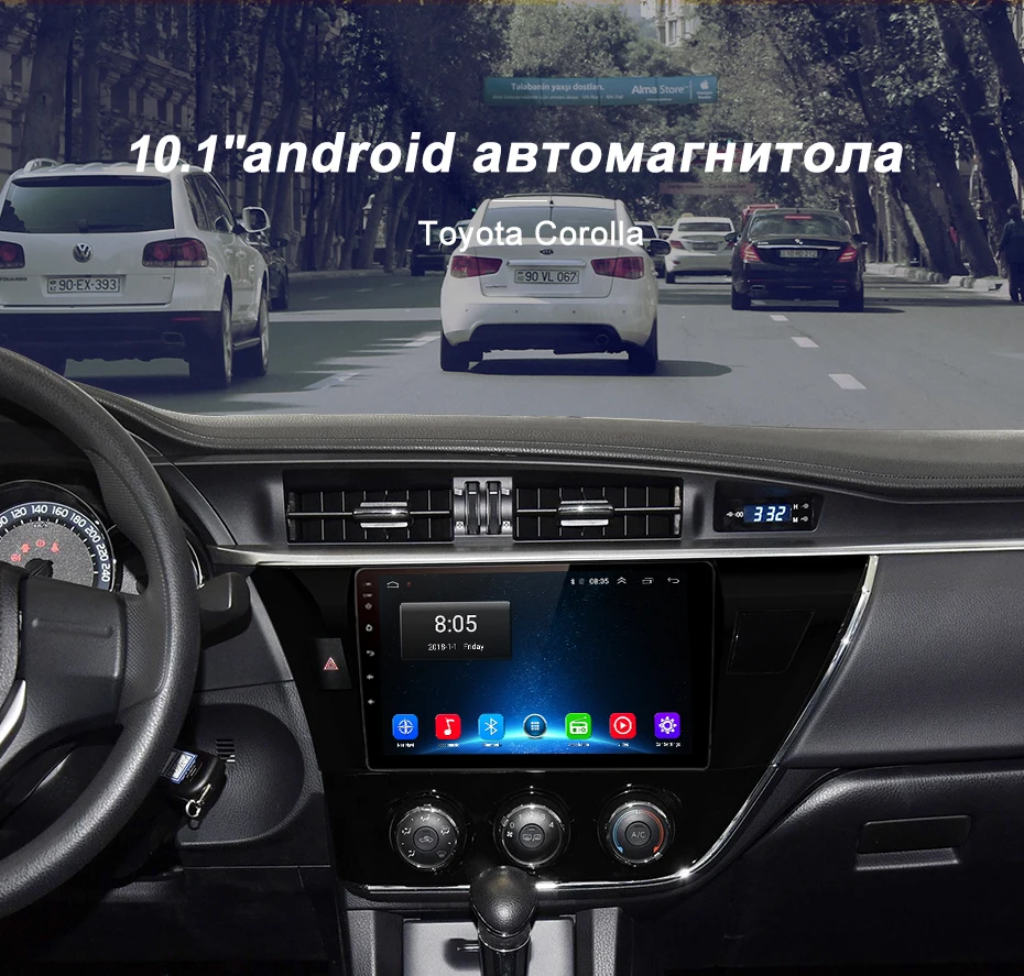 Junsun V1 pro 4G+ 64G CarPlay Android 9,0 DSP для Toyota Corolla автомобильный Радио Мультимедиа Видео плеер gps RDS 2 din dvd