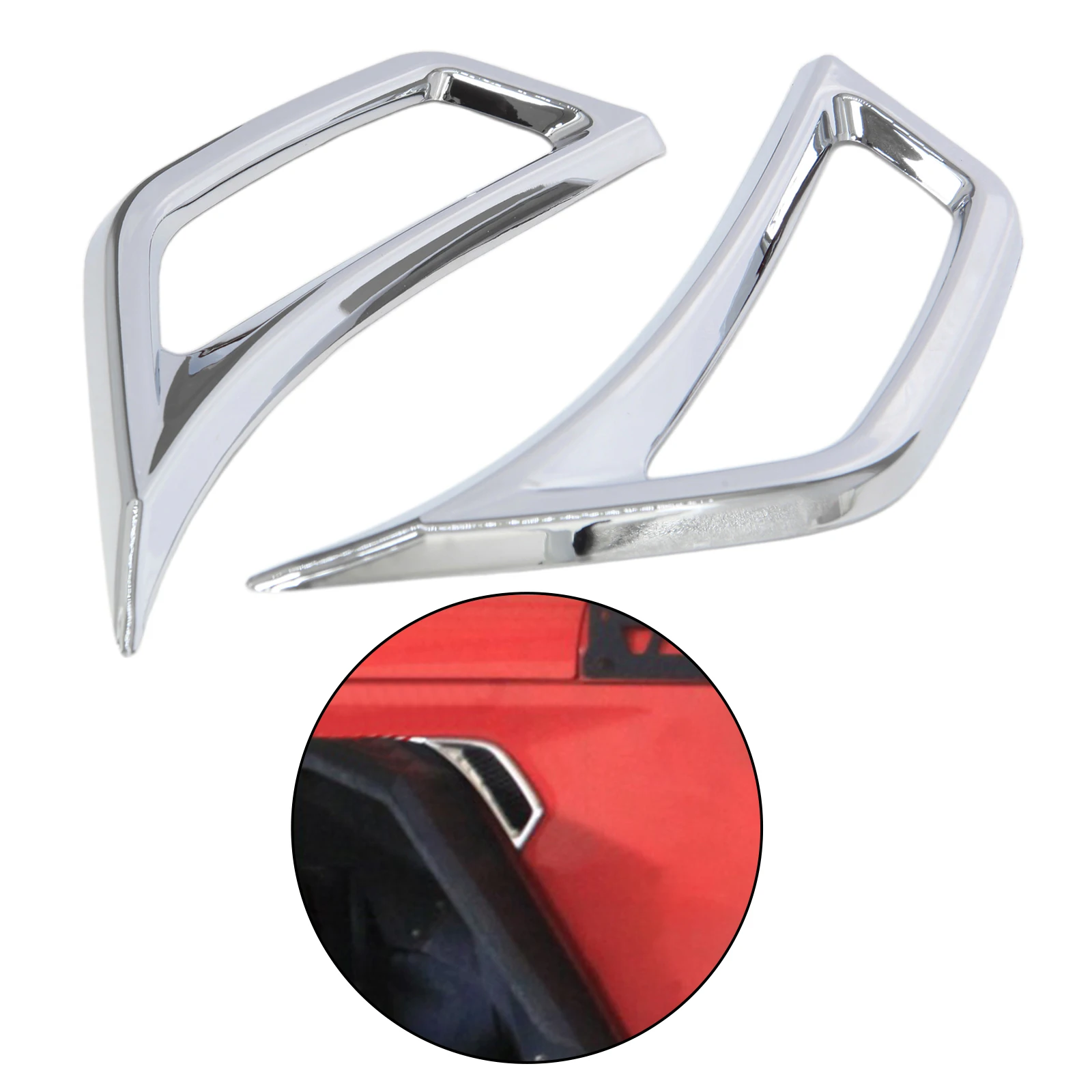 

2pcs/set Chrome Car Sticker Car Air Flow Fender Side Vent Cover Decoration Sticker Car Styling Accessories