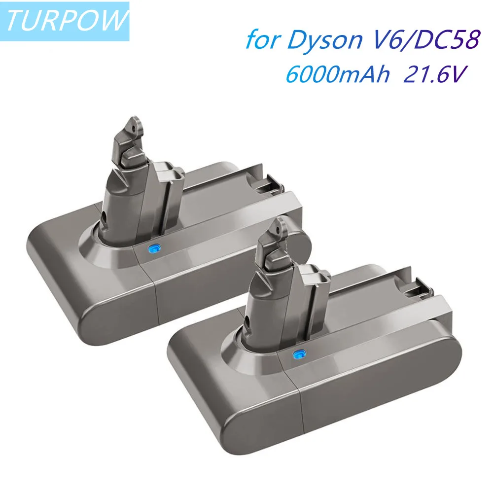 

Turpow Vacuum Cleaner Battery for Dyson V6 Series DC58 DC59 DC61 DC62 DC74 SV09 SV07 SV06 SV04 SV03 6.0Ah Rechargeable Bateria