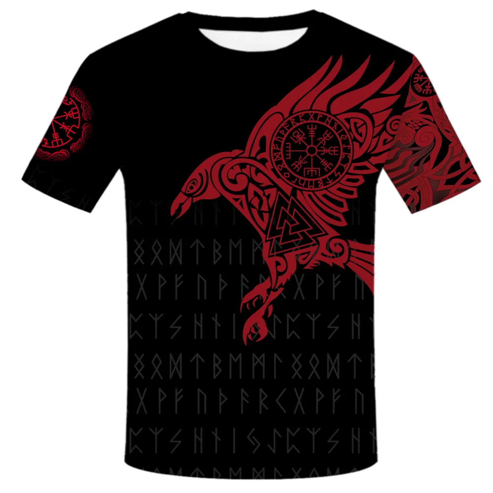 2021 New Men's Viking T-shirt symbol - Tattoo 3D printing clothes Nordic mythology pullover T shirt harajuku kids boys T Shirt
