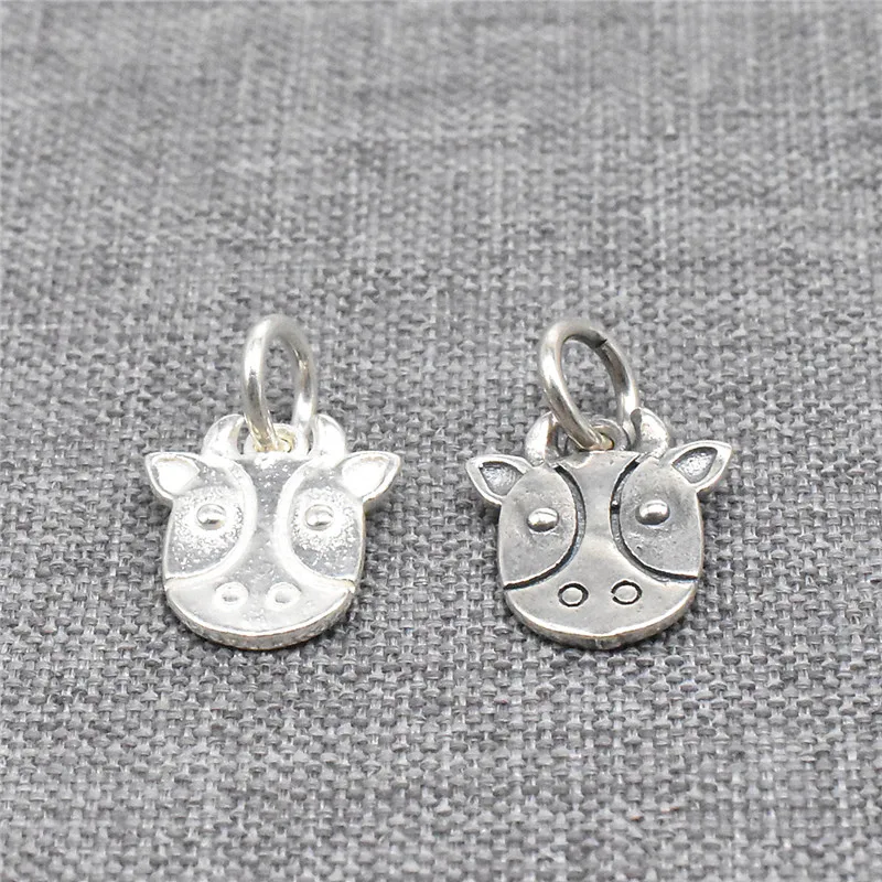 

5pcs of 925 Sterling Silver Ox Cattle Cow Charms Pendants for Bracelet Necklace