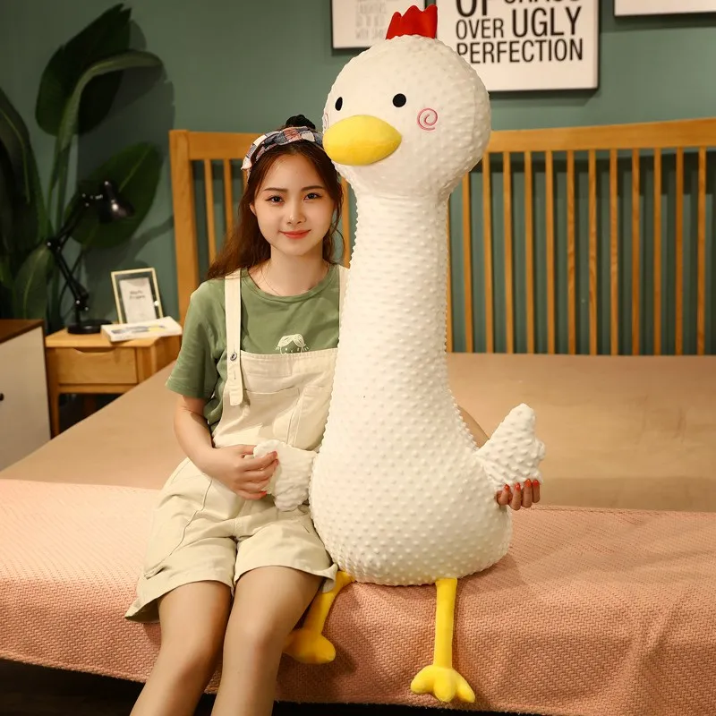 

55cm-100cm Cute Long Goose Plush Toy Soft Stuffed Cartoon Animal White Duck Doll Sleeping Pillow Cushion Birthday Gift For Lover