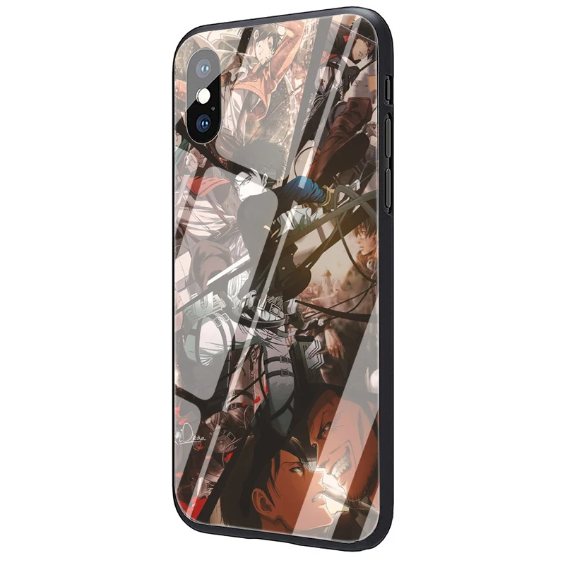 G6 EWAU атака на Титанов аниме чехол из закаленного стекла для телефона для iphone 5 5s SE 6 6s 7 8 plus X XR XS 11 Pro Max - Цвет: G6