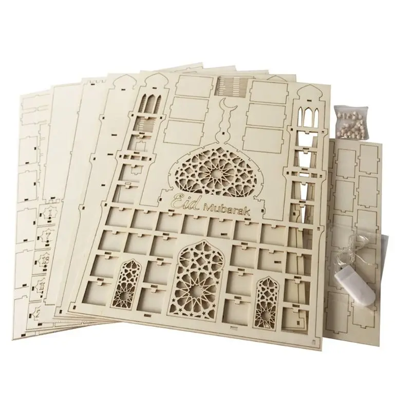 

Eid Mubarak Countdown Calendar DIY Wood Ramadan Decoration Dropshipping