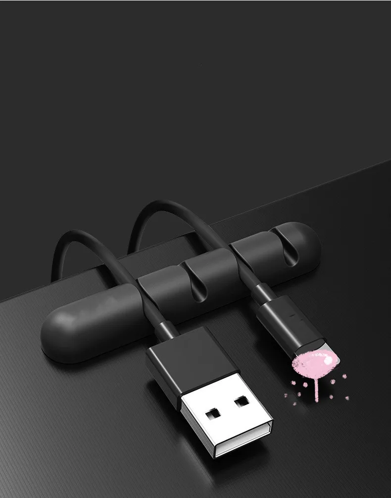 Кабельный органайзер силиконовый USB устройство для сматывания кабеля гибкий кабель управление зажимы держатель кабеля для мыши наушники
