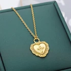 Женское Ожерелье из нержавеющей стали, золотая цепочка в форме сердца с кулоном, колье-чокер, Подарочная бижутерия