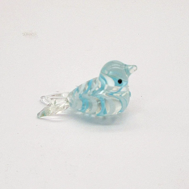 

Mini glass bird figurine fresh style lovely Index finger size handmade art crafts animal ornament home garden decor accessories