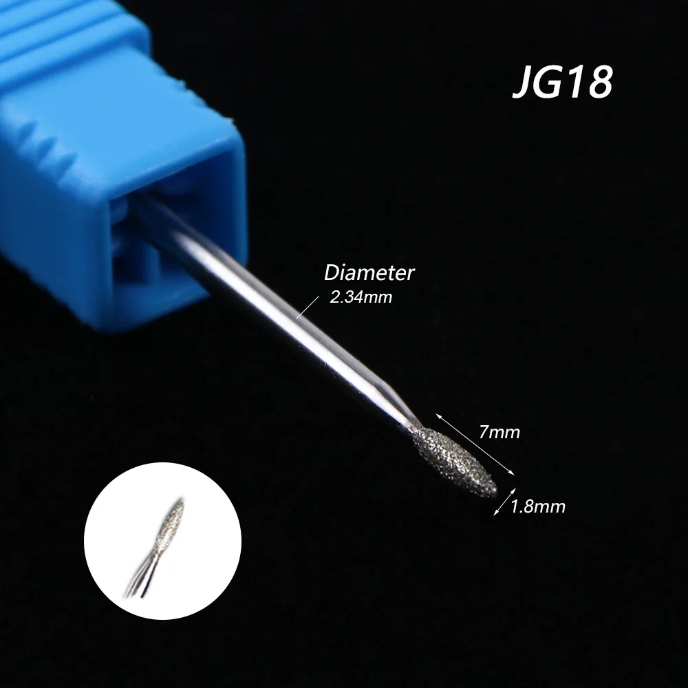 JG18 1 шт. алмазная фреза пламя ногтей дрель полировка роторный заусенец электрический маникюр роторный дизайн ногтей аксессуары инструмент JIJG18-31 - Цвет: JG18