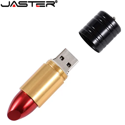 USB флеш-накопитель JASTER в виде губной помады, металлический флэш-накопитель объемом 128 ГБ, карта памяти красного цвета, подарки, флэш-накопитель объемом 32 ГБ, 16 ГБ, 8 ГБ, 4 Гб