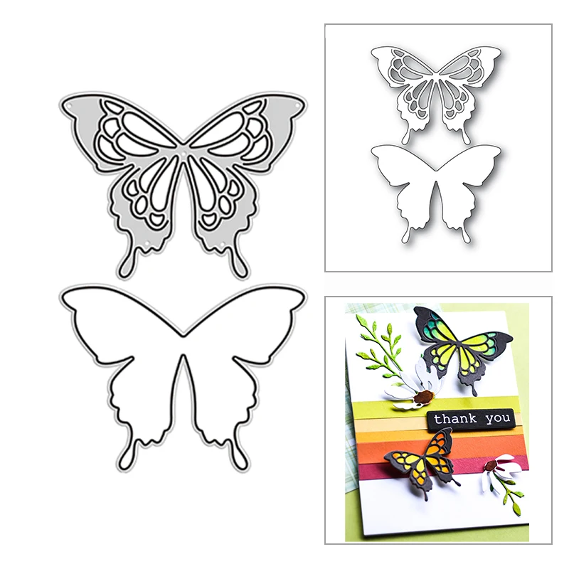 

New 2021 Big Papilio Butterfly Outline Background Metal Cutting Dies for Scrapbooking and Card Making Embossing Craft No Stamps