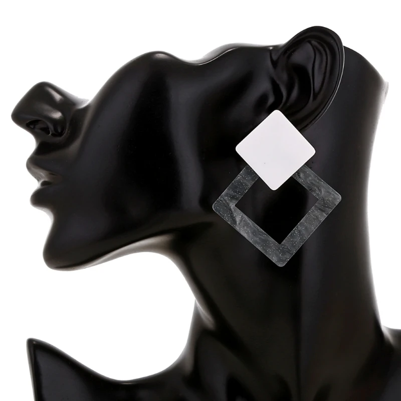 

1 Pair Geometric Vintage Acrylic Triangle Earrings for Women Jewelry Gift