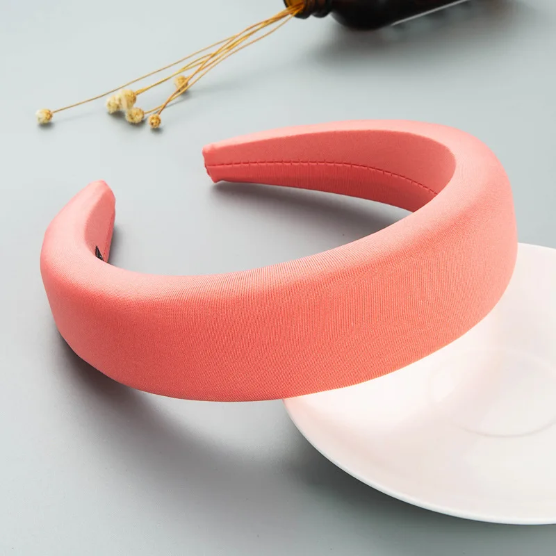 Разноцветные толстые мягкие повязки на голову женские широкие однотонные для