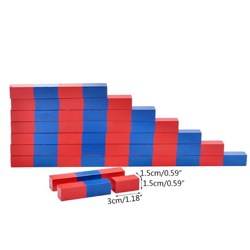 

Children Montessori Red and Blue Stick Toy 30cm Home Edition Red Blue Number Stick Mathematics Math Learning Educational Toys