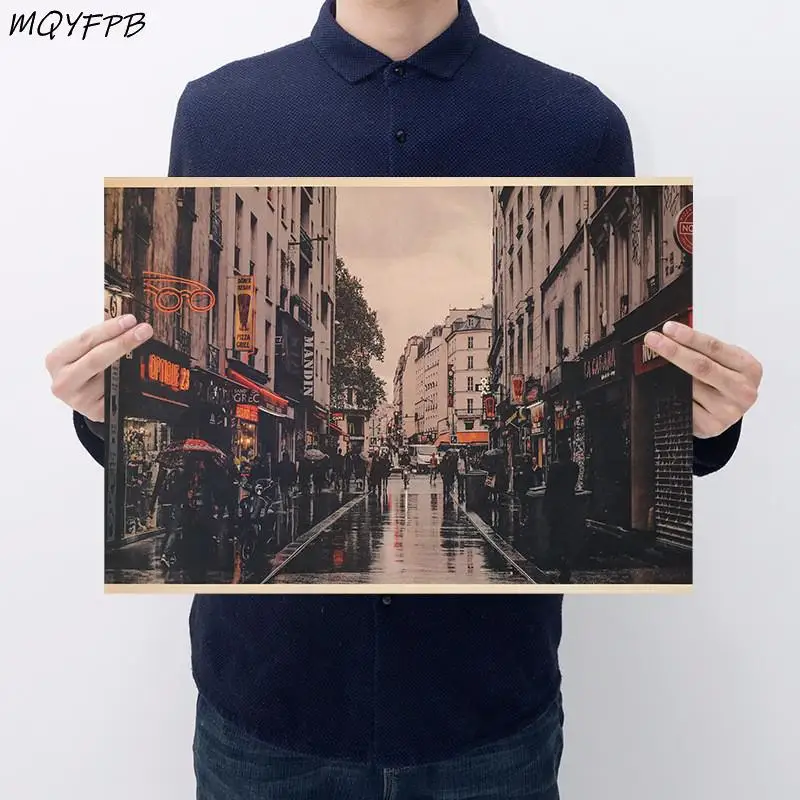 

Streetscape Kraft Paper Poster Wall Sticker Home Decoration Painting 35x46cm
