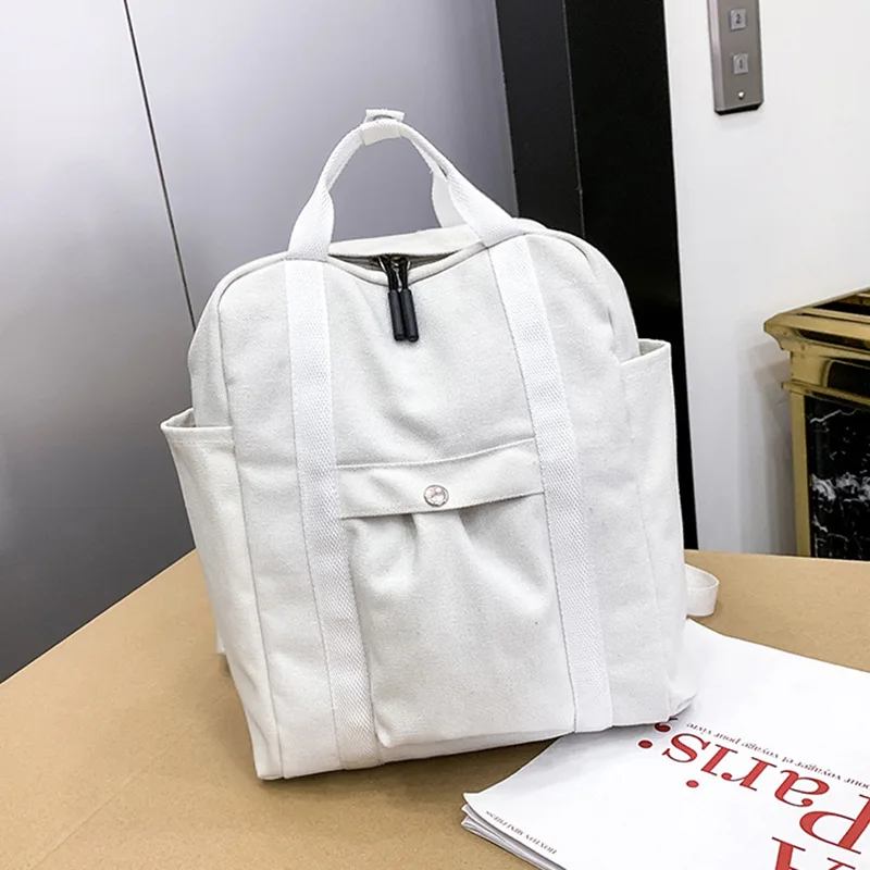 New Mochila Canvas Backpack Black White School Bags For Teenagers Backpacks Casual Rucksack Schoolbag |