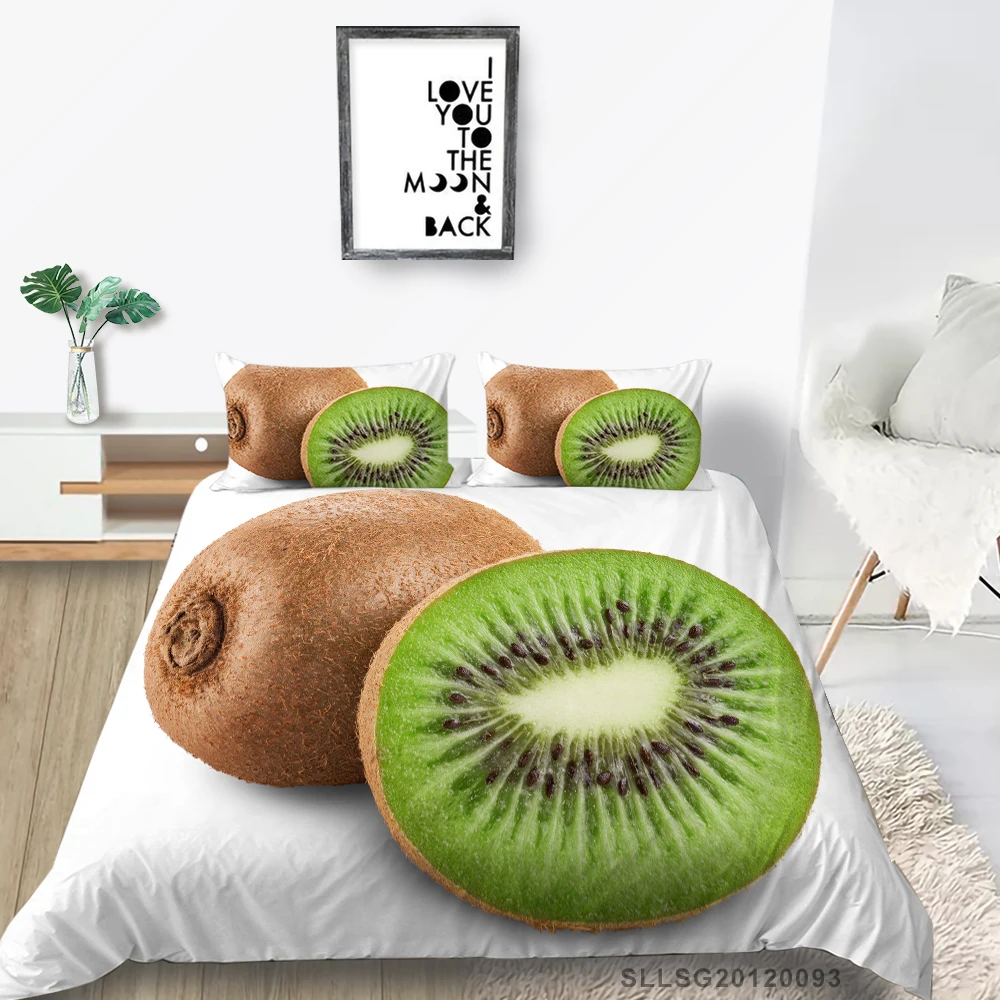 

King Size Bedding Set Fruit Series Creative 3D Berry Duvet Cover Colorful Single Twin Full Double Queen Bed Set Comfortable