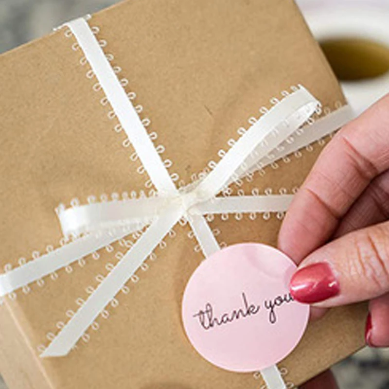 

500Pcs/Roll Creative Roll Pink Thank You Sticky Note Student Stickers Label Sticker Paper Mone Pad Child Gifts Office School Sup