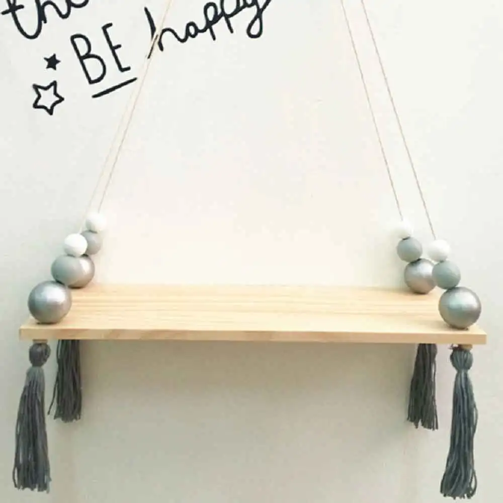 Настенные полки с деревянными бусинами и кисточками подвесная стойка полка для