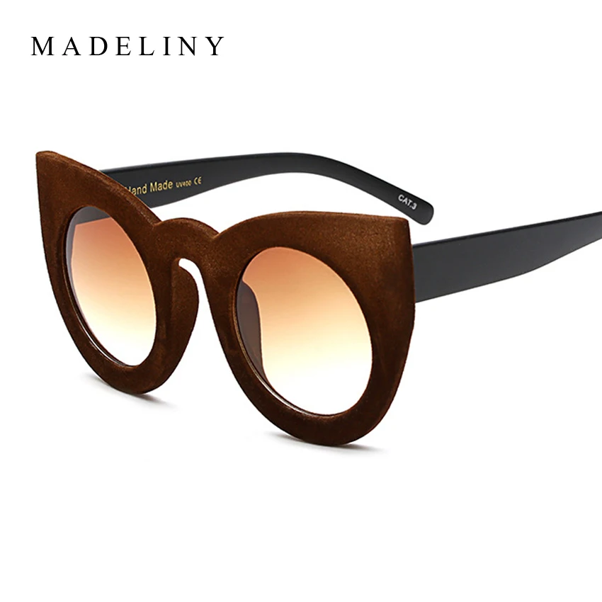 Женские солнцезащитные очки кошачий глаз MA052 брендовые дизайнерские плюшевые