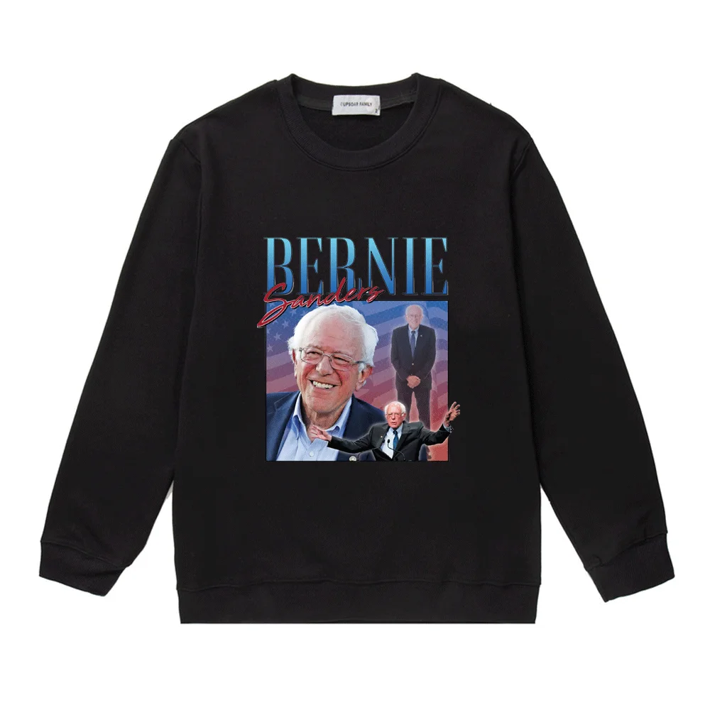 

Bernie Sanders 90s Vintage Black Print Comfortable Sweatshirt Street Oversized Pullover Trendy Harajuku Crew Neck Sweatshirts