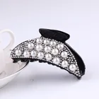 Заколка-краб для волос с жемчугом и жемчугом, тиктак, аксессуары для волос для женщин, Корейская, черная, белая, новинка 2021