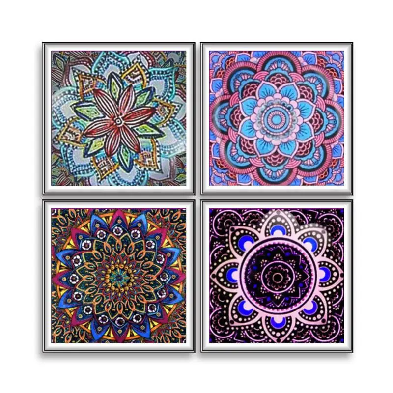 

4 Pack Fantasy Flowers 5D DIY Diamond Painting Full Drill Rhinestone Embroidery X4YD