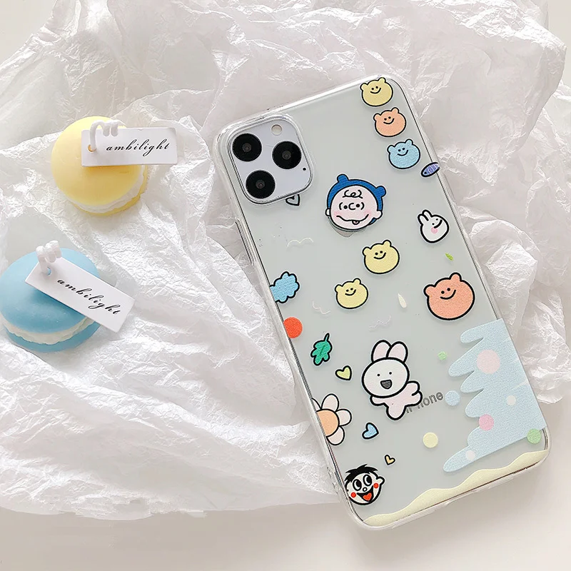 Корейский чехол для телефона с мультяшным медведем для iphone 11 Pro Max чехол iphone xs max xr x чехол 6 6s 7 8 plus funda Charlie Мягкий Силиконовый ТПУ