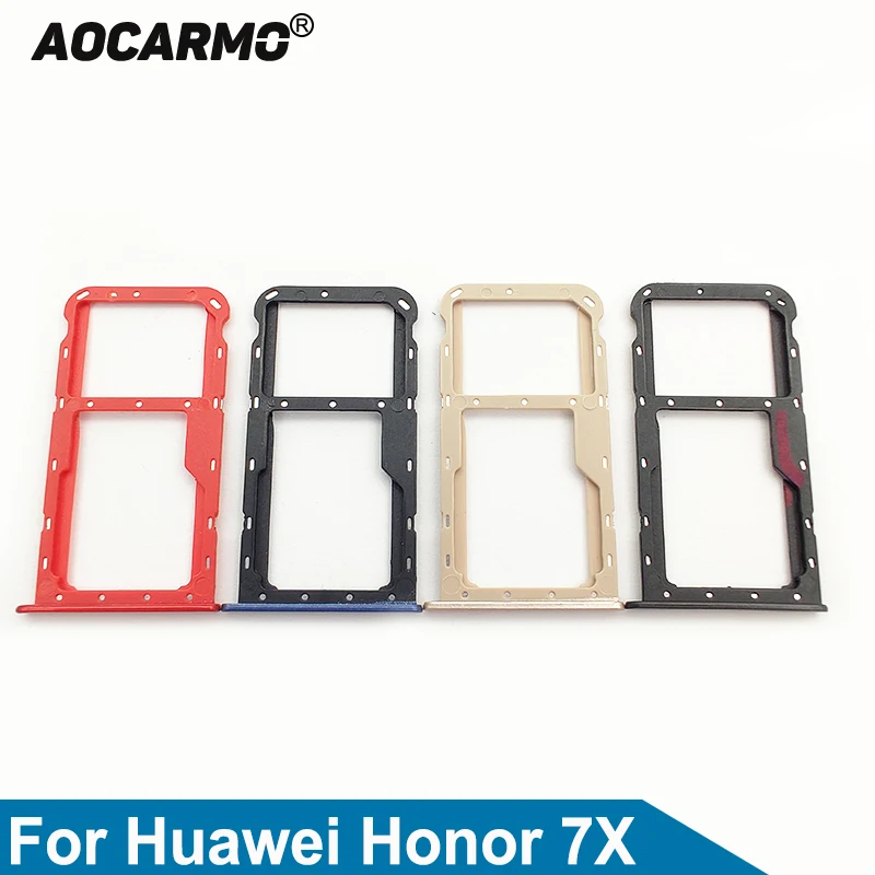 Aocarmo SD MicroSD держатель Nano Sim карты слот для Huawei Honor 7X запасные части|Адаптеры SIM карт|