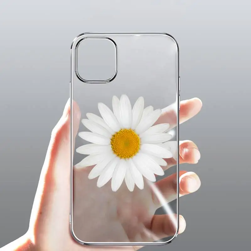 

Flower daisy Phone Case Transparent for Clear iPhone case 11 12 mini pro XS MAX 8 7 6 6S Plus X 5S SE 2020 XR