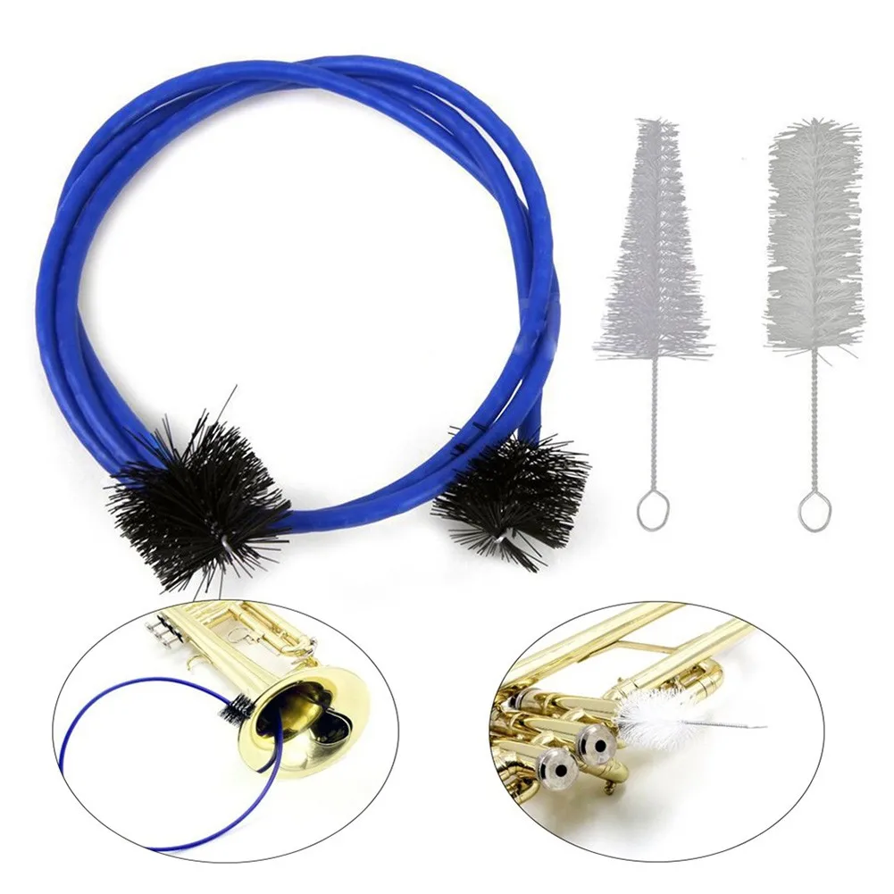 

3PCS Trombone Cleaning Kit Snake Brush Gentle Bristles 80cm For Trumpet Trombone Brass Blowing Nozzle Cleaner Valve Rod Tools