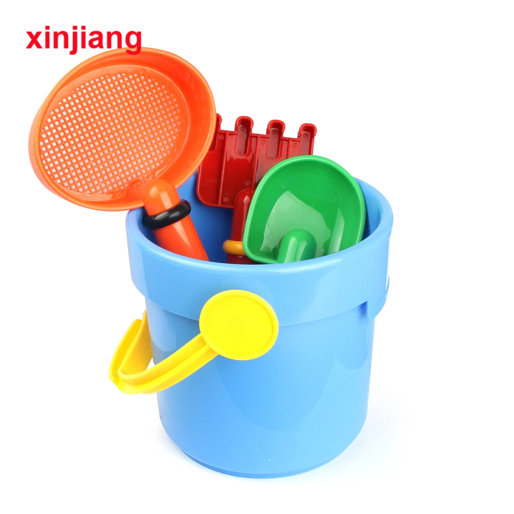 

Kids Beach Toys 4PCS Storage Bucket Fork Sieve Shovels Baby Summer Toys Children Water Sand Play Toy Set Child Outdoor Games