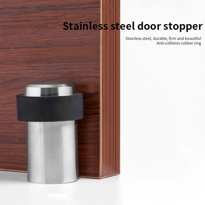 

Door Stopper Stainless Steel Cylindrical Floor Door Stop For Home Office Protect Walls And Furniture Protective Home Door Stoppe