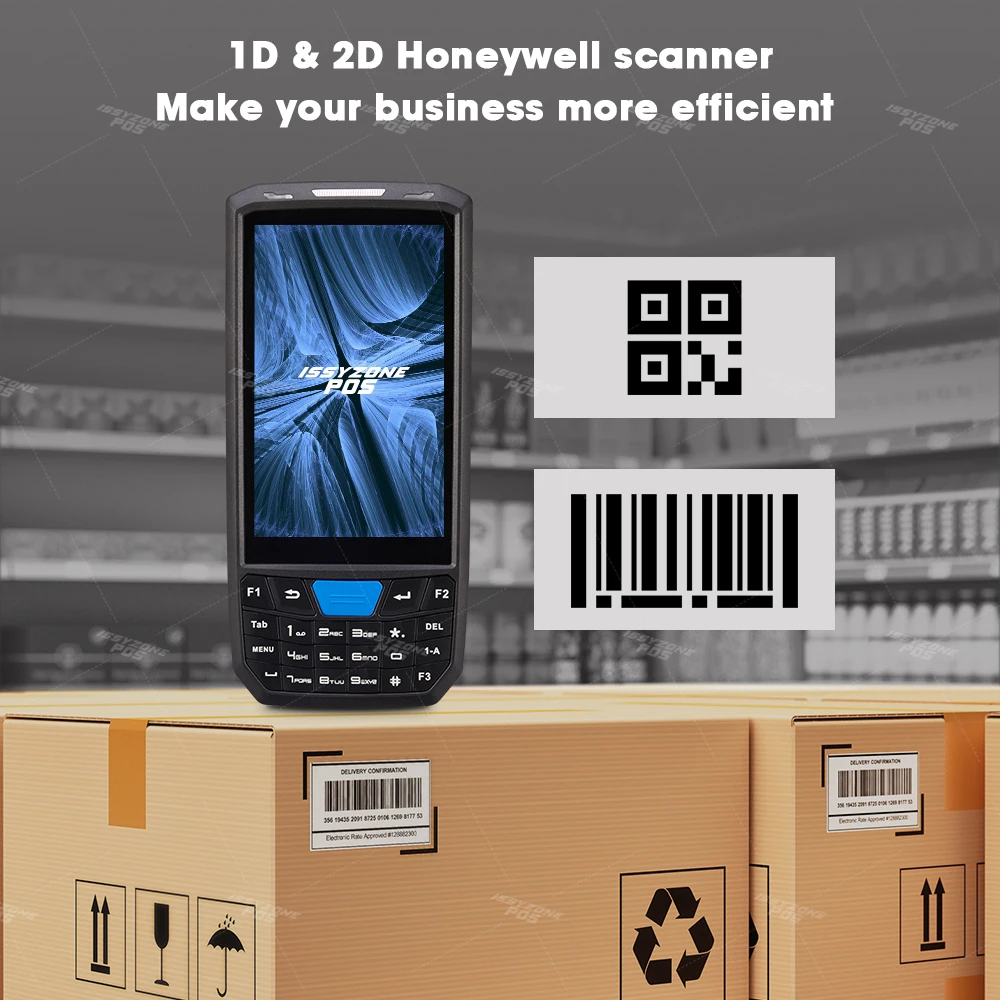 ISSYZONEPOS Прочный Android 8 1 PDA обрабатывается POS терминал 1D 2D сканер штрих кода сборщик