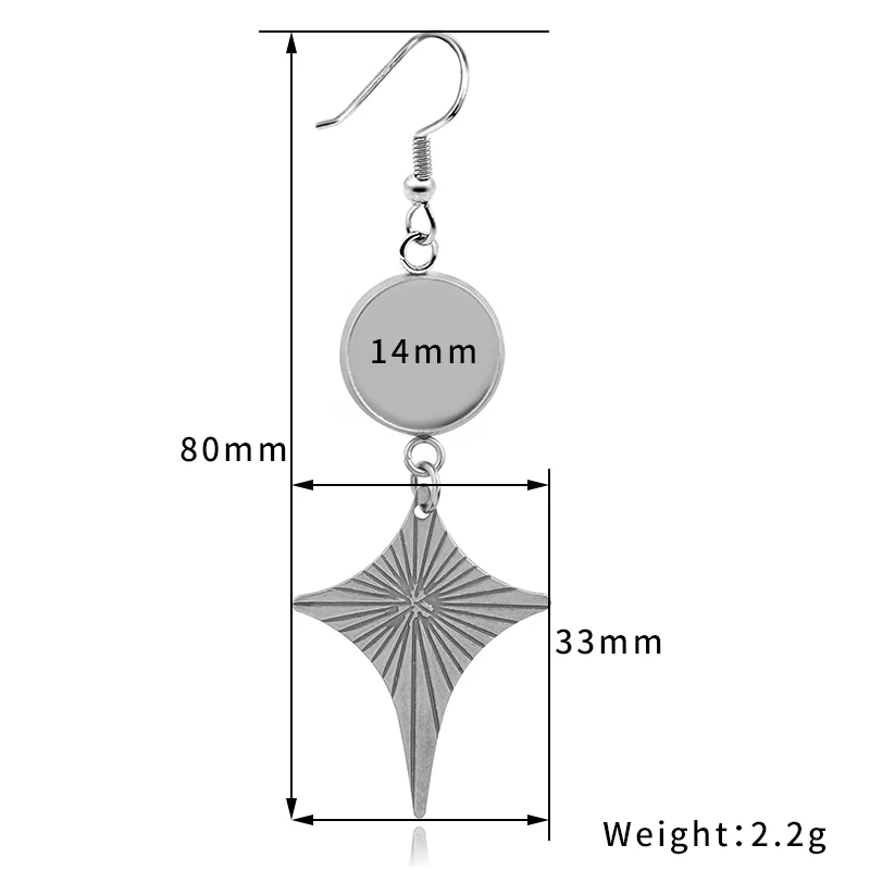 6pcs Stainless Steel Earrings Bases Settings Earring Blank DIY Fit 10 12 14 16 20 25mm Bezel Earring Tray Glass Cabochons