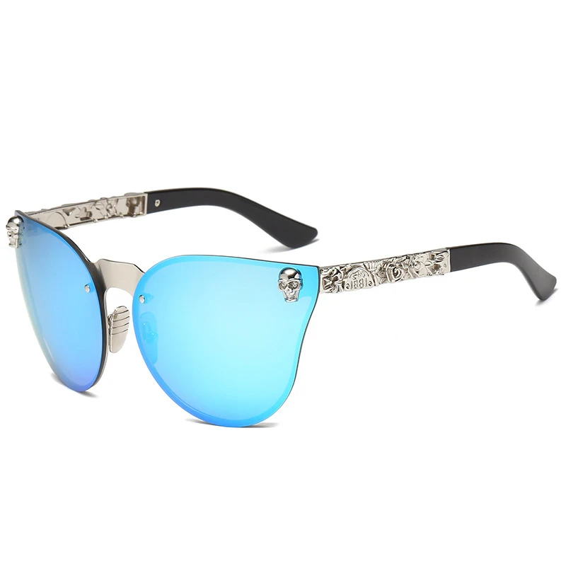C6-Silver-Blue MuseLife, модные женские готические солнцезащитные очки с металлической оправой, высококачественные солнцезащитные очки Oculos De Sol Feminino, роскошные - Цвет линз: C6-Silver-Blue
